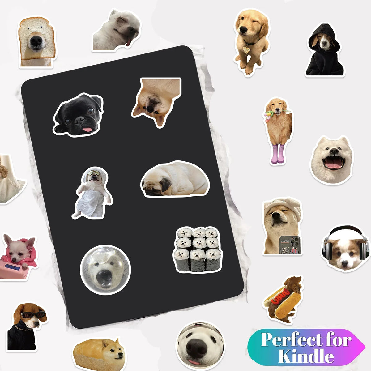 100/200Pcs cute cat and dog stickers
