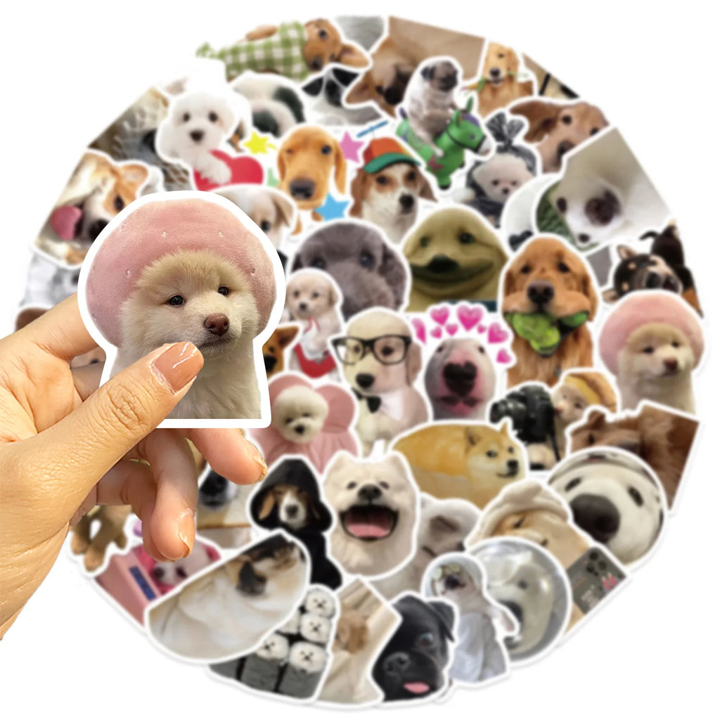 100/200Pcs cute cat and dog stickers