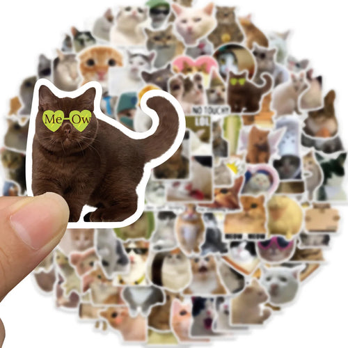 100/200Pcs cute cat and dog stickers